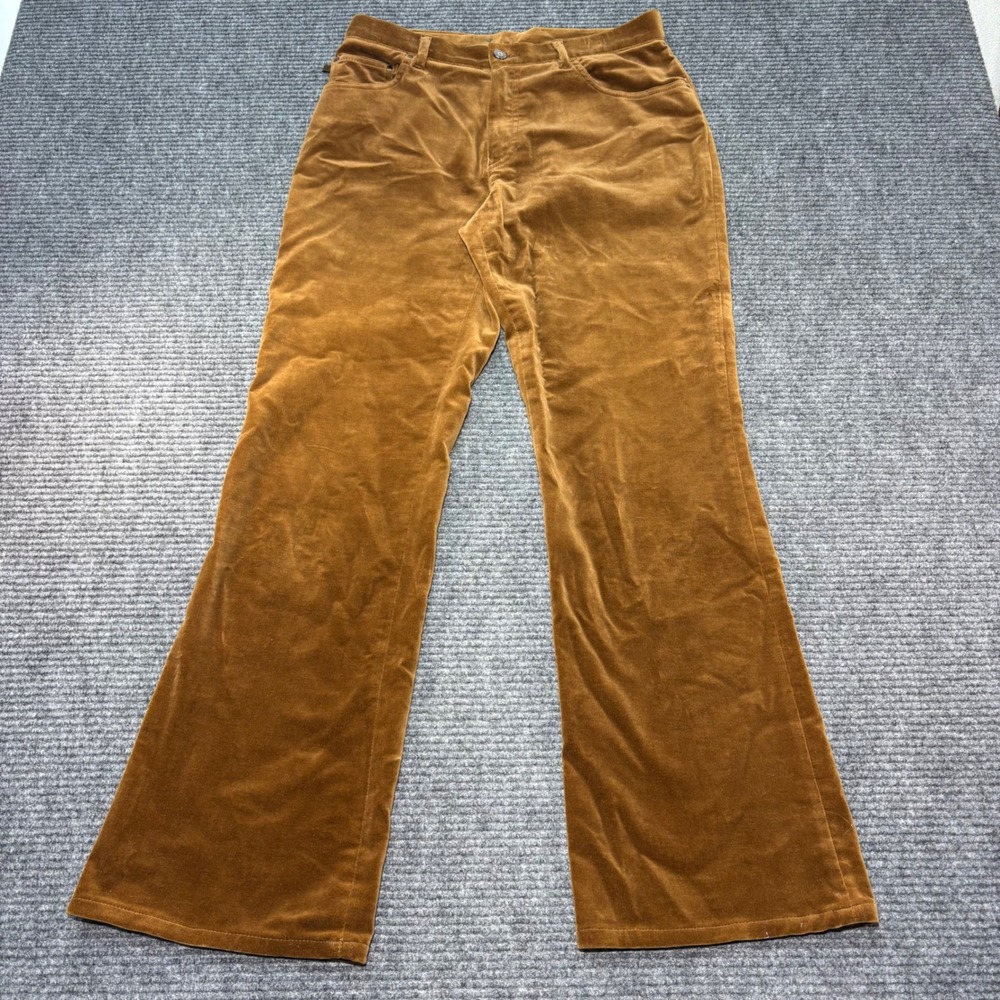 Lauren Ralph Lauren Brown Velvet Flare Pants Womens 8 Cognac Stretch Corduroy